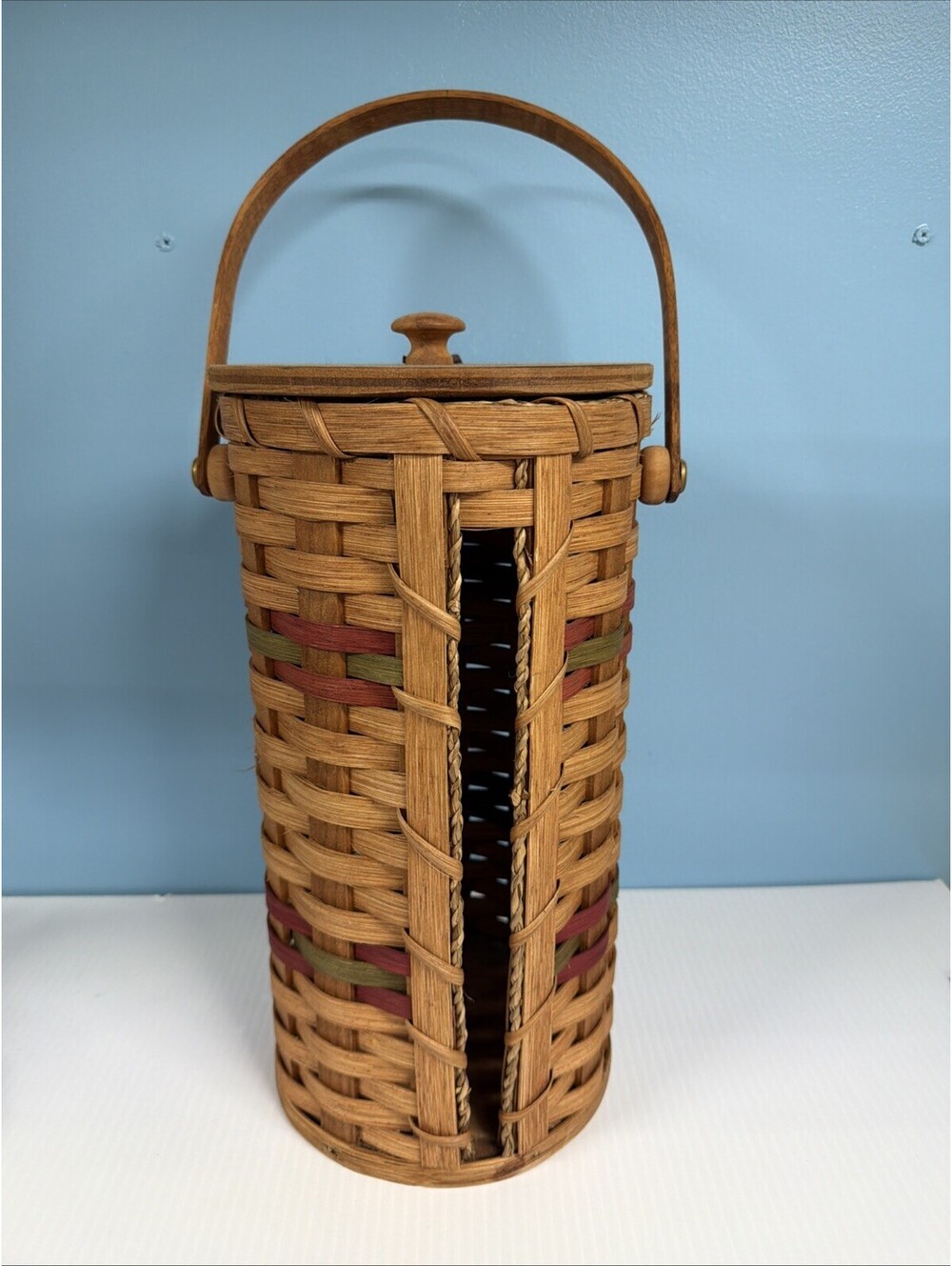 Amish Baskets Paper Towel Holder Handmade Kitchen Storage Basket